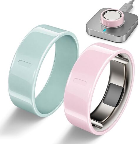 غطاء حلقي مكون من قطعتين متوافق مع Oura Ring Gen 4/Gen 3 Horizon/Heritage، إكسسوارات حماية مضادة للخدش مصنوعة من مادة TPU ذات مظهر سيراميك لسترة Oura Ring للنساء والرجال، مقاس 8 (ليس لـ Oura 4 Ceramic) in Kuwait