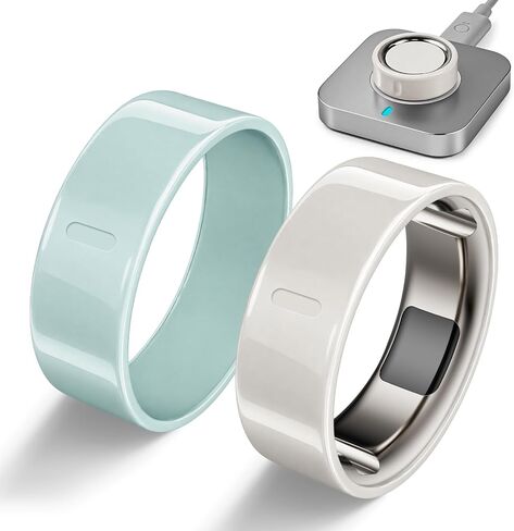 غطاء حلقي مكون من قطعتين متوافق مع Oura Ring Gen 4/Gen 3 Horizon/Heritage، إكسسوارات حماية مضادة للخدش مصنوعة من مادة TPU ذات مظهر سيراميك لسترة Oura Ring للنساء والرجال، مقاس 8 (ليس لـ Oura 4 Ceramic) in Kuwait