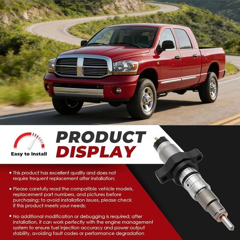 حاقن وقود السكك الحديدية المشتركة وأنابيب الموصل المتوافقة مع Ram 2500 3500 2004-2009 5.9L 0445120103، 0445120208، 0445120238، 0986435505 (6 قطع) in Kuwait