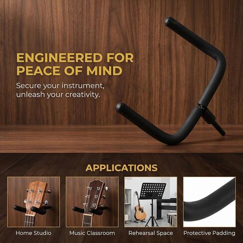 YARNOW Guitar Holder for Music Stand - Ukulele Hanging Hook with Foam Covered Arms, Avoid Scratch, Violin Holder Attachment Clamp for Mic Stand in Kuwait