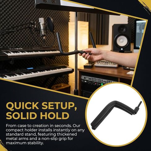GALPADA Violin Hanger for Mic Stand - Mic Stand U Mount Hanger Bracket for Ukulele Guitar Violin Viola - Recording Studio and Home Storage Accessory in Kuwait