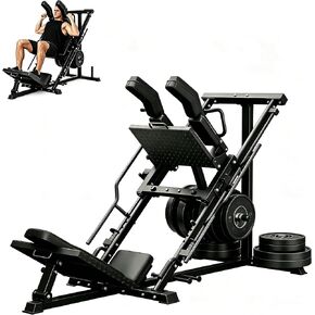 Leg Press Hack Squat Machine 2-in-1 for Home Gym, 45-Degree Linear Bearing Leg Press Machine with 1400LB Capacity, Safety Guards & Weight Storage, Lower Body Workout Equipment for Quads & Glutes in Saudi Arabia