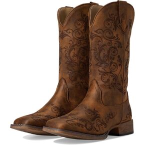 Roper Women's Bailey Laser Western Boot, Tan, 6 in Saudi Arabia