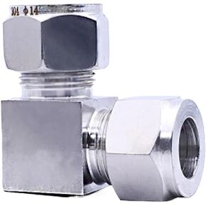 10Pcs Stainless Steel 304 Elbow Ferrule Tube Fitting Connector 4 6 8 10 12mm 1/8" 1/4" 3/8" OD Pipe Bite Type 90 Degree(1/8 Inch) in Saudi Arabia