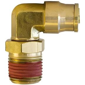 Tectran PL136925B Dot 90 Deg Male Elbow Push Lock Swivel Brass Fitting, 5/32" Tube Size, 1/4" Pipe Thread in Kuwait