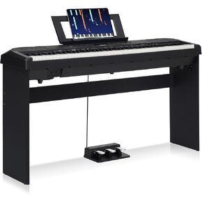 Digital Piano 88 Key Full Size for Beginners, Portable Keyboard with Sustain Pedal, Fully Weighted Touch Response, Built-in Speakers, Headphone Practice for Adults Kids Travel Small Space Daily Use in Kuwait