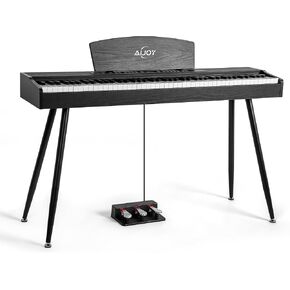 AiJoy ADP-50 بيانو رقمي 88 مفتاح مطرقة لوحة مفاتيح مرجحة، بيانو كهربائي صغير الحجم للمبتدئين مع شاشة LCD ودواسة ثلاثية، يدعم USB-MIDI/اتصال لاسلكي، أسود in Kuwait