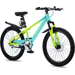 24 Inch Kids Single Speed Mountain Bike for Boys Girls Ages 8-12, Lightweight Youth Bicycle with Front Suspension Fork, Front & Rear Disc Brakes, Adjustable Seat in Saudi Arabia