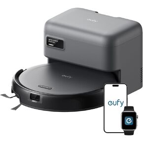 eufy C10 Robot Vacuum ذاتي التفريغ، 8 أسابيع بدون استخدام اليدين، رسم خرائط ذكي متقدم مع نظام ملاحة LiDAR، تصميم نحيف 2.85 بوصة، شفط قوي، فرشاة توسيع الحافة لشعر الحيوانات الأليفة، اكتشاف السجاد in Kuwait