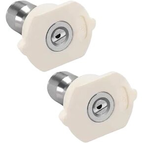 2Pcs White Pressure Washer Spray Nozzle Tip 40 Degree Metal Nozzle Tips, Standard Pressure Washer Parts and Accessories, Pressure Washer Accessories in Kuwait