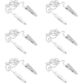 6 PCS 19 Inch Bib Clips Dental, Metal Bib Holder Napkin Clips, Reusable Dental Clip Suitable for Family Meals, Restaurants, Picnics and Dental Clinics (Silver) in Saudi Arabia