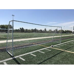 Pass PASS Premier 21 X 7 FT Youth تعديل FIFAEPL هدف كرة قدم فولاذي بقطر 2 بوصة إطار فولاذي مع شبكة متينة 4 مم ومشابك مطاطية وربطات قابلة لإعادة الاستخدام 21 × 7 قدم 1 صافي أبيض 1 صافي in Kuwait