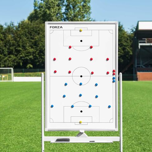 FORZA Double-Sided Wheeled Coaching Whiteboards | Dry Erase Board Equipped with Magnetic Markers, Pen & Eraser [60in x 47in or 35.4in x 24in] (Soccer, 35.4" x 24") in Kuwait