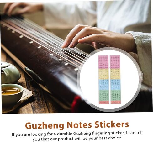 قطعتان من ملصقات مقياس Guzheng للمبتدئين، ملصقات ملاحظات موسيقية متينة لسهولة التعرف والتمرين، قابلة لإعادة الاستخدام وعلامات فاصلة لأوتار Guzheng in Kuwait