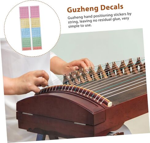 قطعتان من ملصقات مقياس Guzheng للمبتدئين، ملصقات ملاحظات موسيقية متينة لسهولة التعرف والتمرين، قابلة لإعادة الاستخدام وعلامات فاصلة لأوتار Guzheng in Kuwait