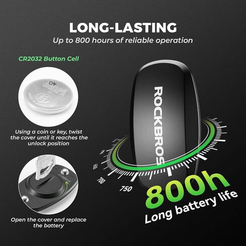 حزام الصدر لمراقبة معدل ضربات القلب ROCKBROS HRM812 - ANT + بلوتوث IP67 مقاوم للماء، عمر بطارية 800 ساعة، توافق واسع in Kuwait