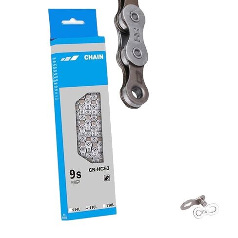 Bicycle Chain, 9-Speed, Compatible with Shimano Chain HG53/HC53 9 Speed 116L GY (with quicklink) in Kuwait