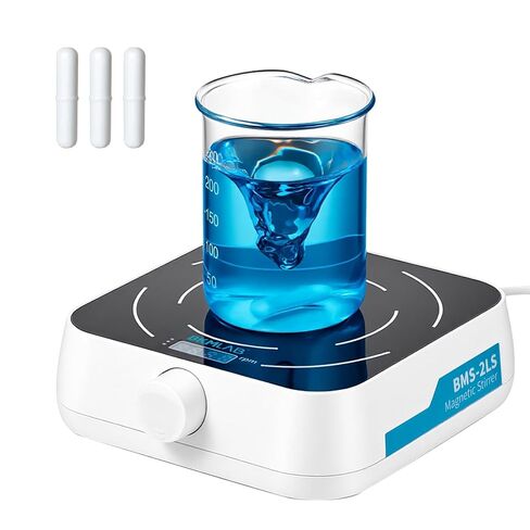 Magnetic Stirrer, 200-1800 RPM Magnetic Plate with 3 Stir Bars and a Retriever, Max Stirring Capacity: 3000ml, Magnetic Mixer with Speed Control for Liquid Mixing (No Heating) MS-1L in Kuwait