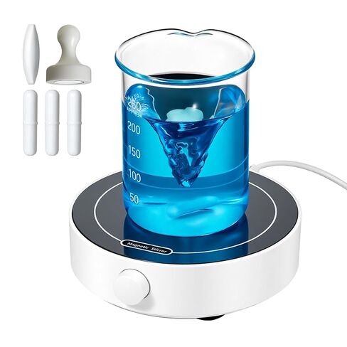 Magnetic Stirrer, 200-1800 RPM Magnetic Plate with 3 Stir Bars and a Retriever, Max Stirring Capacity: 3000ml, Magnetic Mixer with Speed Control for Liquid Mixing (No Heating) MS-1L in Kuwait