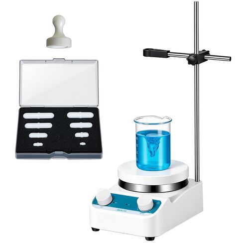 Magnetic Stirrer, 200-1800 RPM Magnetic Plate with 3 Stir Bars and a Retriever, Max Stirring Capacity: 3000ml, Magnetic Mixer with Speed Control for Liquid Mixing (No Heating) MS-1L in Kuwait