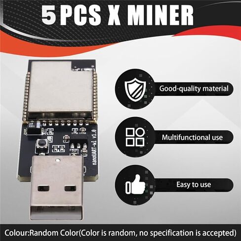 5 قطعة جهاز تعدين USB BTC 40-50KH/S جهاز تعدين اليانصيب المنفرد بيتكوين BTC جهاز تعدين Asic جهاز تعدين منخفض الطاقة للمنزل والمكتب in Kuwait