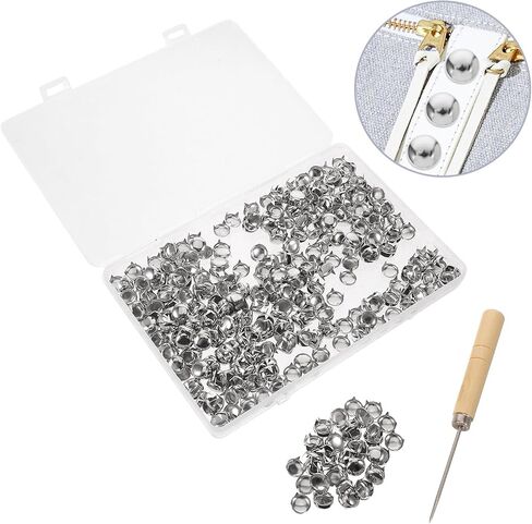 ibasenice 500pcs Silver Round Dome Studs 10mm Metal Claw Nailhead Rivets with Wooden Awl for Quick DIY Application Safe Use Punk Rock Craft Supplies for Belts Bags Shoes Decoration in Kuwait