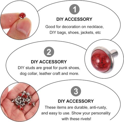 Hemobllo 80 قطعة من المسامير الفيروزية لبرشام الملابس DIY مادة سبيكة مقاس 8 مم مضادة للصدأ وسهلة الاستخدام لصناعة الجينز والسترات in Kuwait