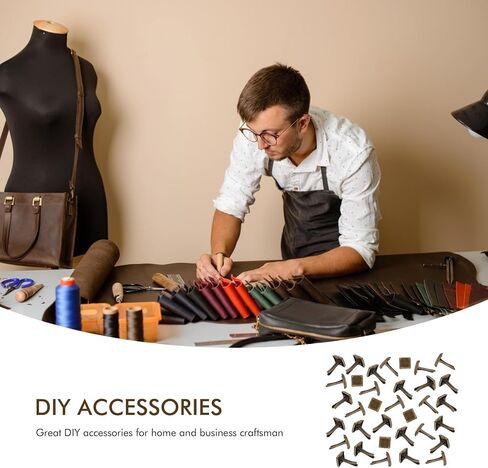 Vaguelly 300 قطعة من المسامير المربعة ذات الأرجل DIY مسامير يدوية حديدية ترصيع زخرفية DIY للحرف الورقية والمنزل دون أن يتلاشى in Kuwait