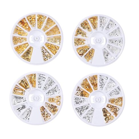 Toddmomy 2 Boxes Metal Geometric Shape Nail Rivet Studs for Decorating Nails and Cell Phones, Creative Elegant Manicure Accessories for Salon and Home Use in Kuwait