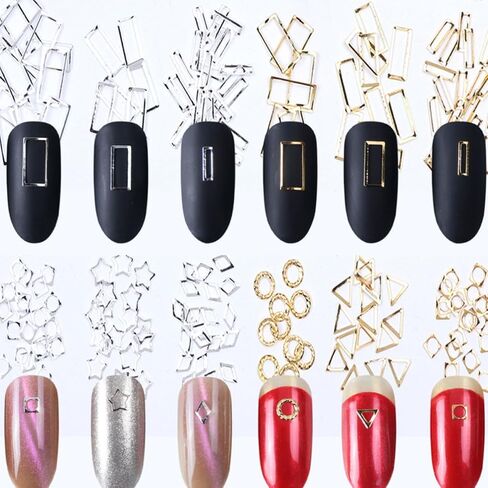 Toddmomy 2 Boxes Metal Geometric Shape Nail Rivet Studs for Decorating Nails and Cell Phones, Creative Elegant Manicure Accessories for Salon and Home Use in Kuwait