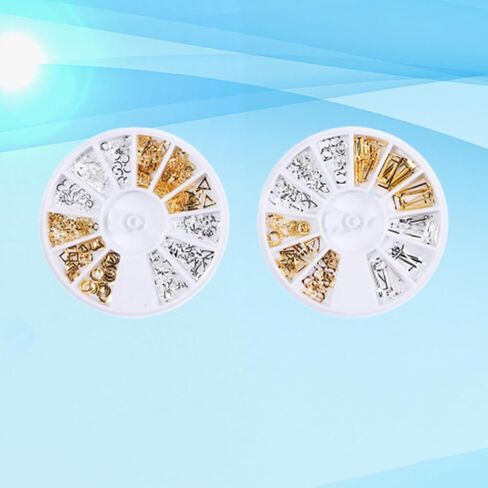 Toddmomy 2 Boxes Metal Geometric Shape Nail Rivet Studs for Decorating Nails and Cell Phones, Creative Elegant Manicure Accessories for Salon and Home Use in Kuwait