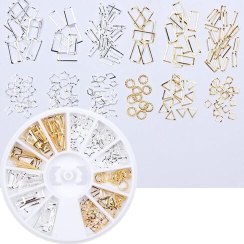 Toddmomy 2 Boxes Metal Geometric Shape Nail Rivet Studs for Decorating Nails and Cell Phones, Creative Elegant Manicure Accessories for Salon and Home Use in Kuwait