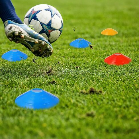 Lemecima 120-Pack Agility Soccer Cones with Portable Carry Bag - Premium Disc Cones for Sports Training, Football, Basketball, Coaching & Practice Equipment (5 Colors) in Kuwait