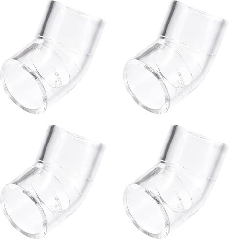Generic 4Pcs Clear Elbow Fitting, 25mm/0.98" 2 Way Acrylic Elbow 45 Degree Pipe Fitting Adapter for Connecting Water Pipes in Kuwait