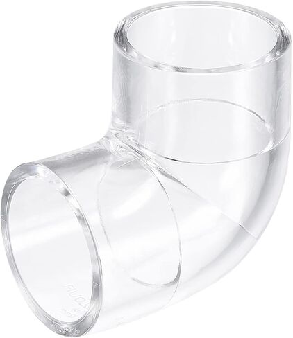 Generic 1 قطعة تركيب الكوع الشفاف، 32 مم/1.26 بوصة 2 طريقة كوع أكريليك 90 درجة على شكل حرف L محول تركيب الأنابيب لتوصيل أنابيب المياه in Kuwait