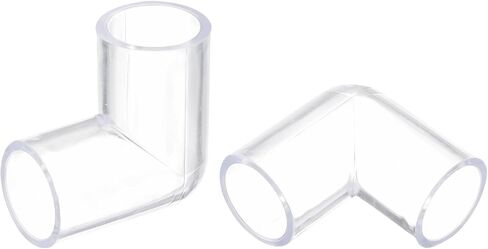 Generic 4Pcs Clear Elbow Fitting, 20mm/0.79" 2 Way Acrylic Elbow 90 Degree L-Shaped Pipe Fitting Adapter for Connecting Water Pipes in Kuwait