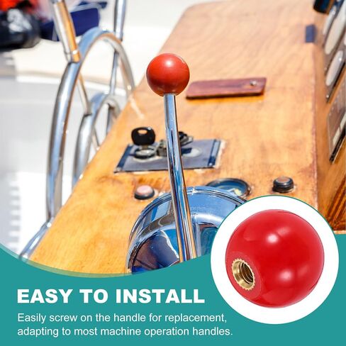 uxcell 4 قطع مقابض كروية مترابطة، M8 × 30 مم مقابض كروية من البلاستيك الفينولي، كرات صواميل، أغطية مقابض، كرات صواميل مع إدراج ملولب لمقبض رافعة الآلة، مشروع DIY، أحمر in Kuwait