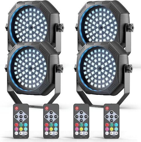 Rechargeable Strobe Light, 60 LED RGB Mini Flashing Light, 30W Battery Powered Strobe with Remote & Sound- Activated Control Mode, Flash Lights for Party Home Halloween Bars, 2 Pack in Kuwait