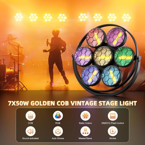 أضواء المسرح الرجعية RGB COB 7LED الاسمية ضوء DMX التحكم في الصوت المنشط خمر غسل الاسمية يمكن أضواء للأحداث حفلة موسيقية حفل زفاف الموسيقى عرض حي الكنيسة DJ عيد ميلاد in Saudi Arabia