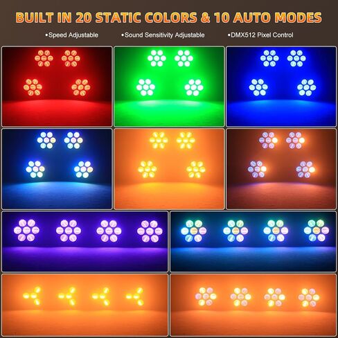 أضواء المسرح الرجعية RGB COB 7LED الاسمية ضوء DMX التحكم في الصوت المنشط خمر غسل الاسمية يمكن أضواء للأحداث حفلة موسيقية حفل زفاف الموسيقى عرض حي الكنيسة DJ عيد ميلاد in Saudi Arabia