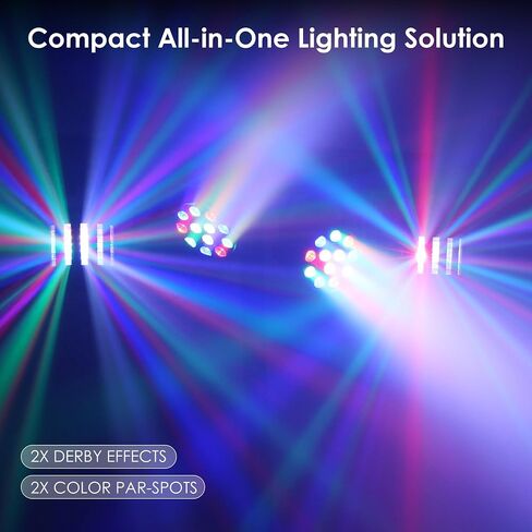 DJ Lights with Stand, Rechargeable Battery Powered Stage Light System, 4-in-1 Party Bar Light Package, Sound Activated DMX512 for Mobile DJ, Wedding, Parties, Club Events in Kuwait
