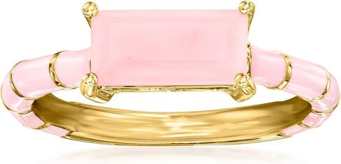 Ross-Simons Pink Opal and Pink Enamel Ring in 18kt Gold Over Sterling in Saudi Arabia