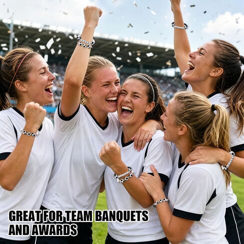 40 Pcs Soccer Bracelets, Clay Beaded Stretchy Bracelets, Soccer Team Gifts for Women Men Player Coach Sports Party Favors Team Appreciation in Kuwait