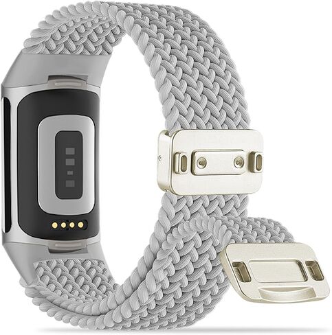 Magnetic Braided Nylon Compatible with Fitbit Charge 6 Bands/Fitbit Charge 5 Bands for Women Men, Soft Sport Stretchy Breathable Strap Replacement Wristband for Charge 6/Charge 5 in Saudi Arabia