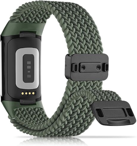 Magnetic Braided Nylon Compatible with Fitbit Charge 6 Bands/Fitbit Charge 5 Bands for Women Men, Soft Sport Stretchy Breathable Strap Replacement Wristband for Charge 6/Charge 5 in Saudi Arabia