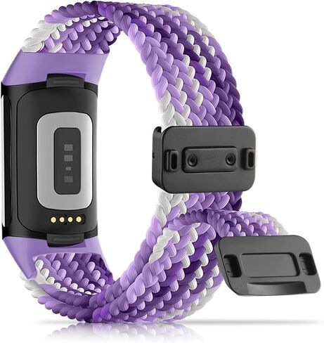Magnetic Braided Nylon Compatible with Fitbit Charge 6 Bands/Fitbit Charge 5 Bands for Women Men, Soft Sport Stretchy Breathable Strap Replacement Wristband for Charge 6/Charge 5 in Saudi Arabia