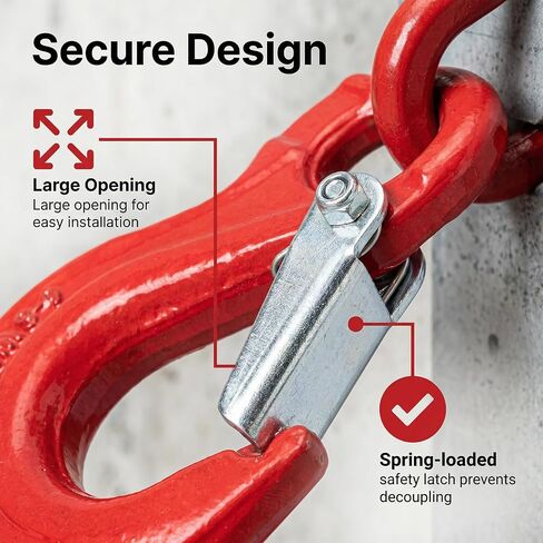Clevis Slip Hook G80 1.12 Ton 4500lbs Break Strength Forged Steel Red Eye Grab Hook for Chain Sling Rigging, Heavy Duty Winch Hook for Tow Truck Wrecker Trailer Hauler Lifting Hoist, 1 Pack in Saudi Arabia