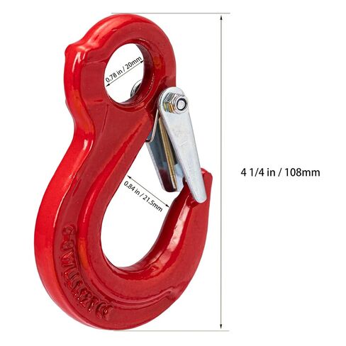 Clevis Slip Hook G80 1.12 Ton 4500lbs Break Strength Forged Steel Red Eye Grab Hook for Chain Sling Rigging, Heavy Duty Winch Hook for Tow Truck Wrecker Trailer Hauler Lifting Hoist, 1 Pack in Saudi Arabia