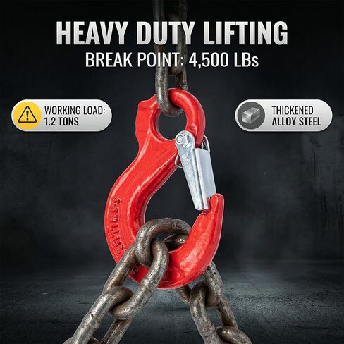 Clevis Slip Hook G80 1.12 Ton 4500lbs Break Strength Forged Steel Red Eye Grab Hook for Chain Sling Rigging, Heavy Duty Winch Hook for Tow Truck Wrecker Trailer Hauler Lifting Hoist, 1 Pack in Saudi Arabia
