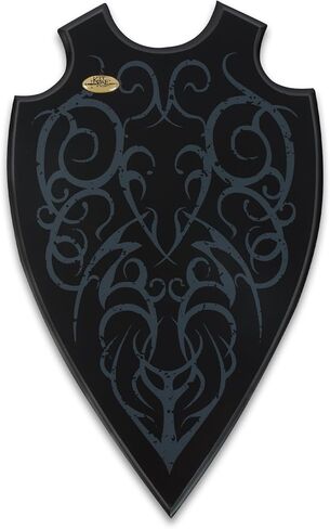 Kit Rae Designed Universal Sword Holder Plaque | Screen Printed Tribal Fantasy Design | Vertical Sword Display | Black Finish | Sturdy & Durable Wood Construct | Measured 9.25" x 14.75" | Screen Printed Tribal Fantasy Design | Vertical Sword Display | Bla in Kuwait